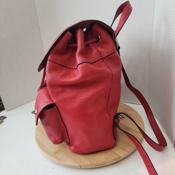 COACH Billie Rucksack Backpack bag purse Red Pebbled Leather with COA Vtg F29008 main image 4